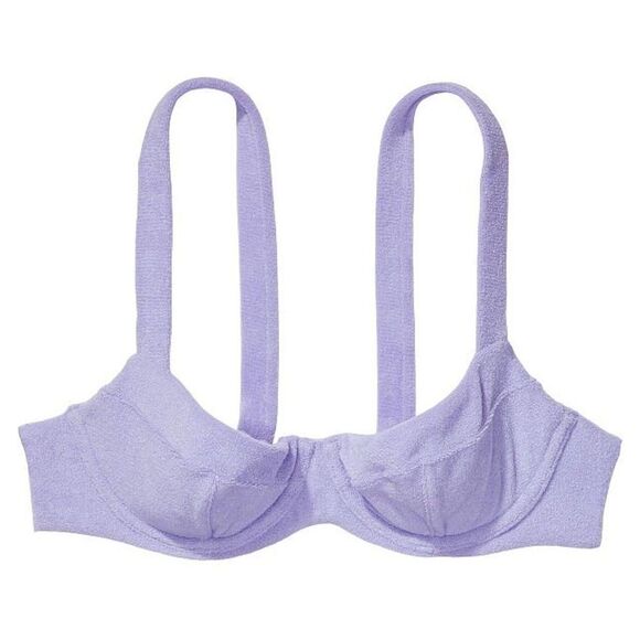 NWT Victoria's Secret Lilac Terry Cloth Underwire Bikini Top Size 38D - Picture 3 of 7
